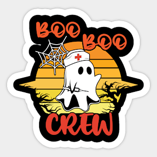 Boo Boo Crew Nurse Shirts Halloween Nurse Shirts for Women Sticker